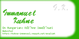 immanuel kuhne business card